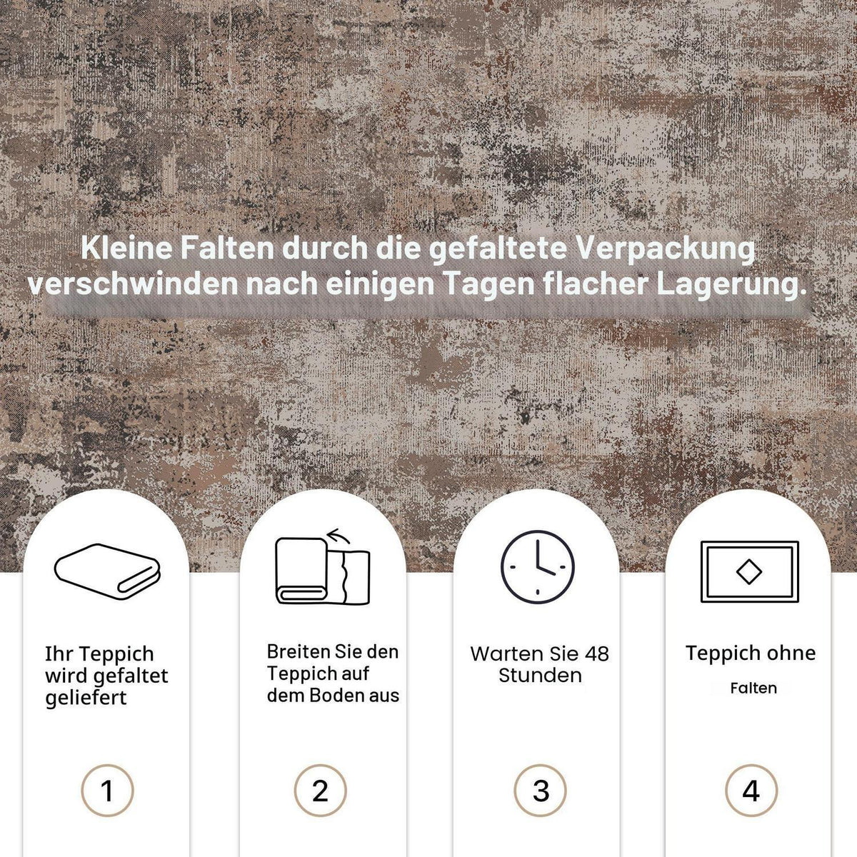 Moderner Teppich Wohnzimmer 160x230 cm Taupe Rechteckig