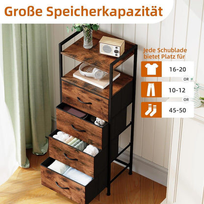 Somdot Kommode mit 4 Stoffschubladen – Schlafzimmer & Wohnzimmer
