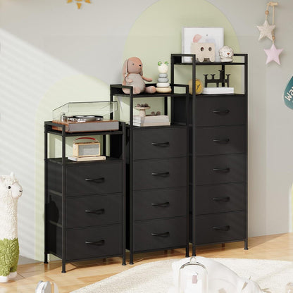 Hohe Kommode mit 5 Stoffschubladen – Schlafzimmer & Wohnzimmer