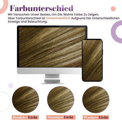 Clip-in Haarverlängerung Echthaar Balayage Braun Blond