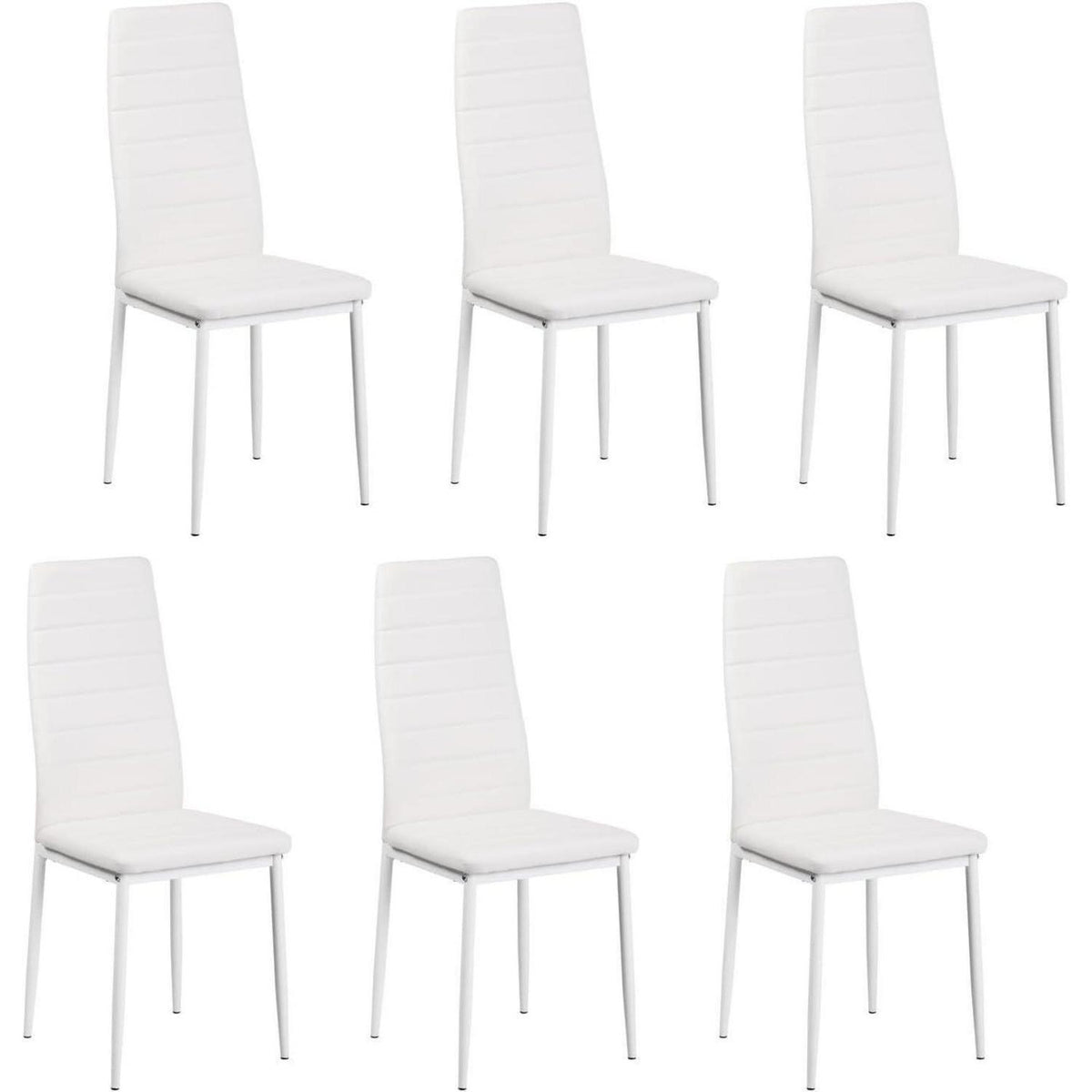 Esszimmergruppe 6 Personen – Holztisch & 6 Stühle Weiß