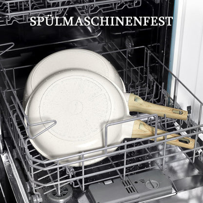 Keramik-Bratpfanne 26cm Induktion, Ungiftig, Leicht zu Reinigen
