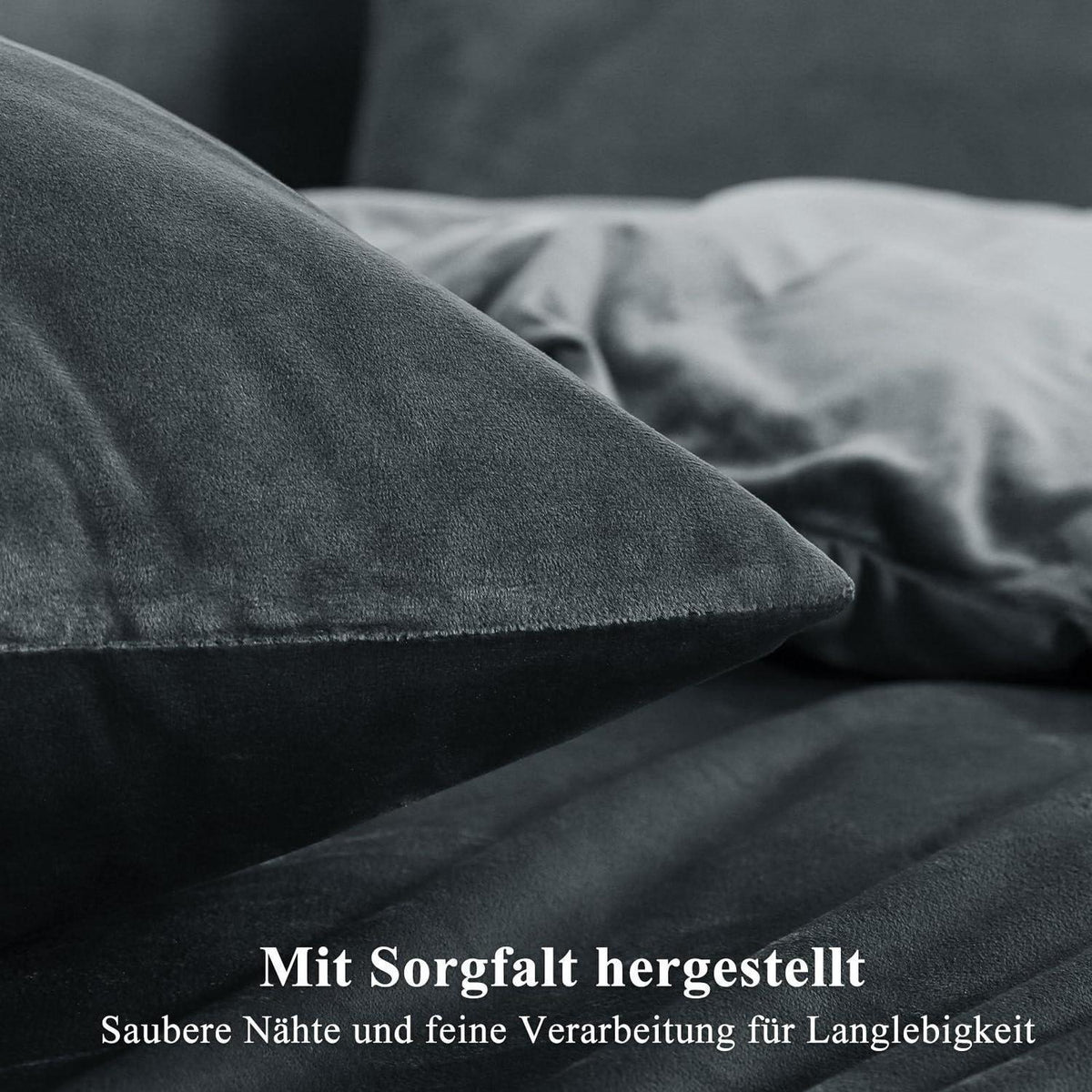 Flauschige Winterbettwäsche 135x200 Grau 4-teilig