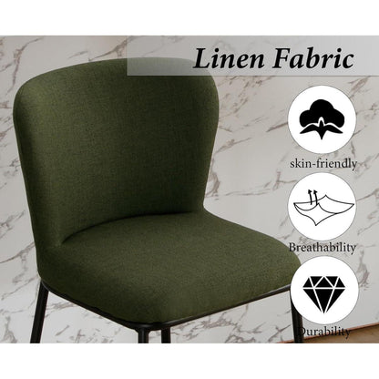 Grüner Barhocker Set (2x) mit Lehne & Fußstütze