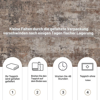 Moderner Wohnzimmerteppich 200x290 cm Taupe – Waschbar & Rutschfest