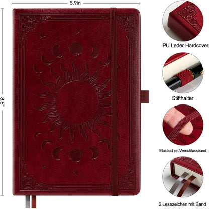 Gepunktetes Notizbuch A5 – Weinrot, 256 Seiten