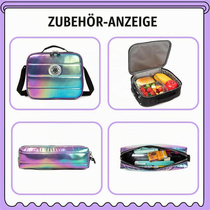 Schultrolley Mädchen Lila & Schwarz – Kinder Trolley Rucksack