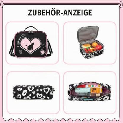 Trolley Rucksack Kinder – Schulrucksack mit Rollen Schwarz & Rosa