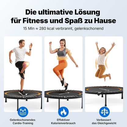 Fitness Trampolin Mini – Faltbar, 102cm/122cm, 150kg