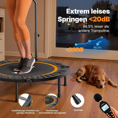 Fitness Trampolin Mini – Faltbar, 102cm/122cm, 150kg