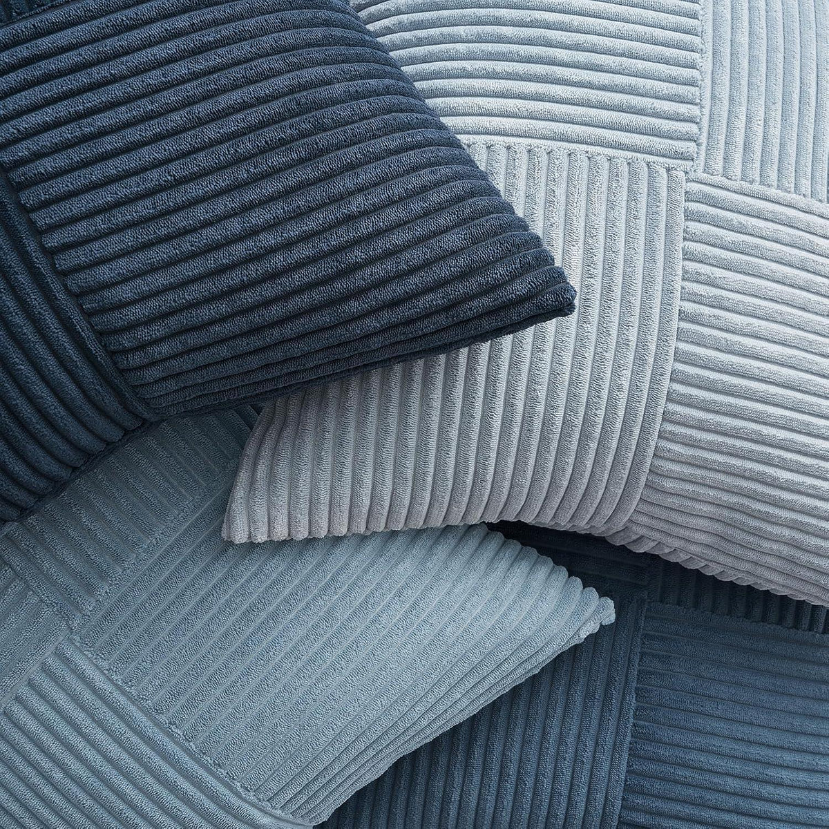 4er Set Sofakissenbezug Blau 45x45 cm Farbverlauf