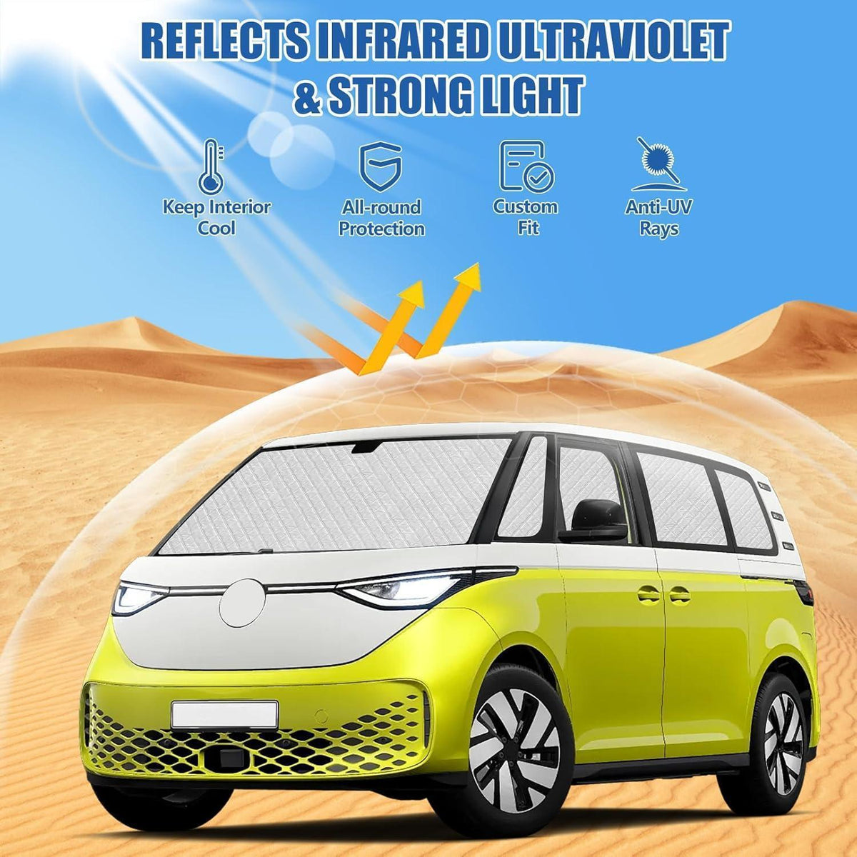 Thermomatte VW ID Buzz (2022-2026) – 10-teilig Sonnenschutz