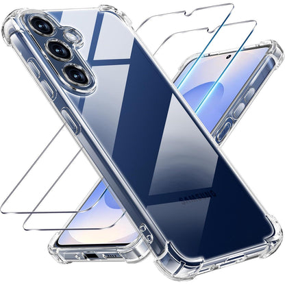 Samsung Galaxy S25 3in1 Schutz: Hülle & 2x Panzerglasfolie