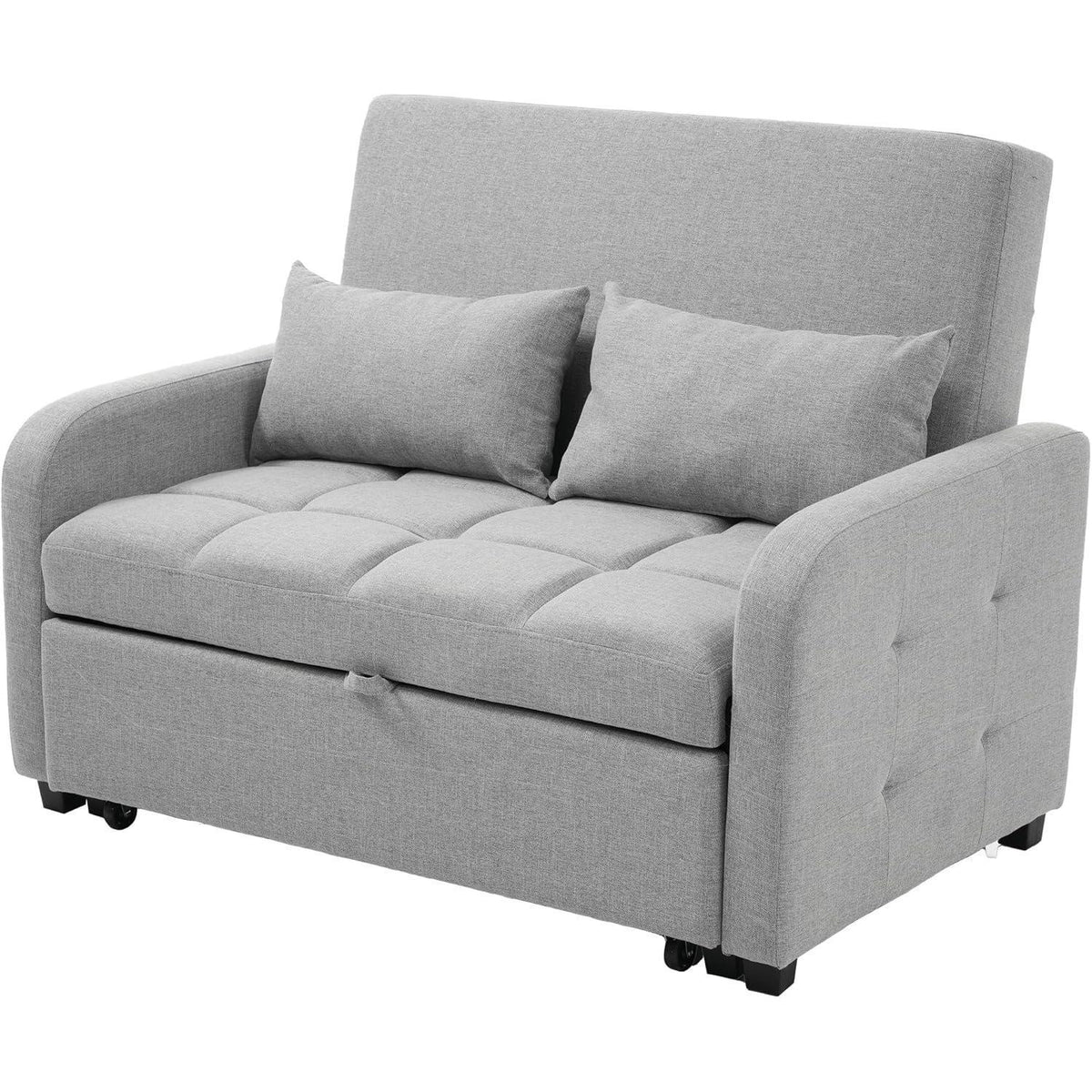 Schlafsofa 2-Sitzer mit Bettkasten & Verstelllehne (Antik Grau)