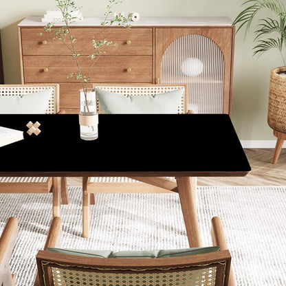 Wasserdichte PU Tischdecke 90x180cm Schwarz – Schutzfolie für Tisch