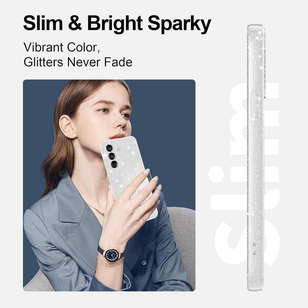 Handyhülle Samsung Galaxy A36 5G Glitzer Silbrig
