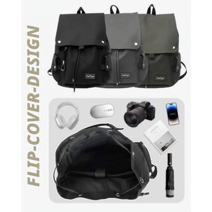Schulrucksack Mädchen Schwarz Wasserdicht in Lederoptik