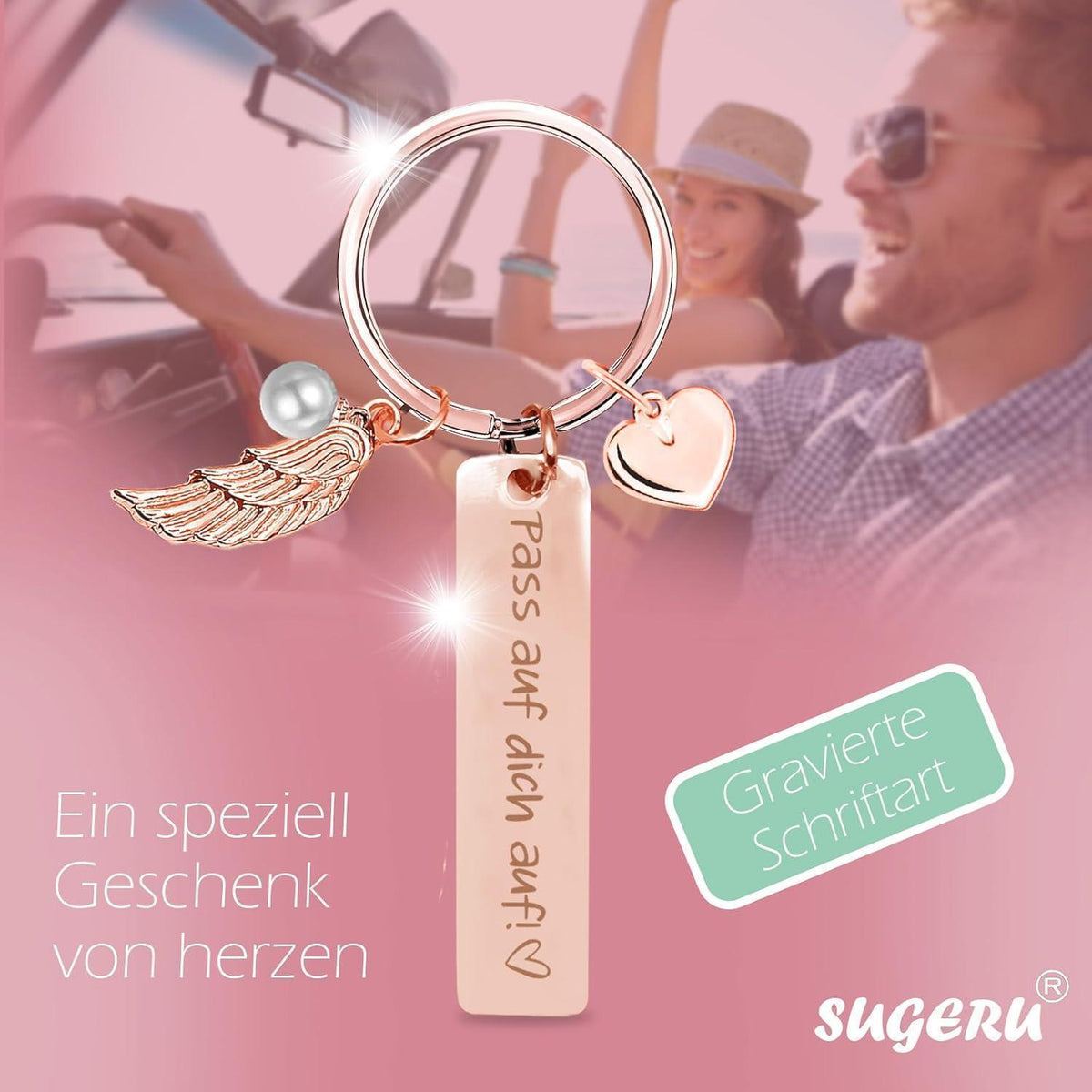 Herz Schlüsselanhänger personalisiert | Geschenk für Frauen & Mama
