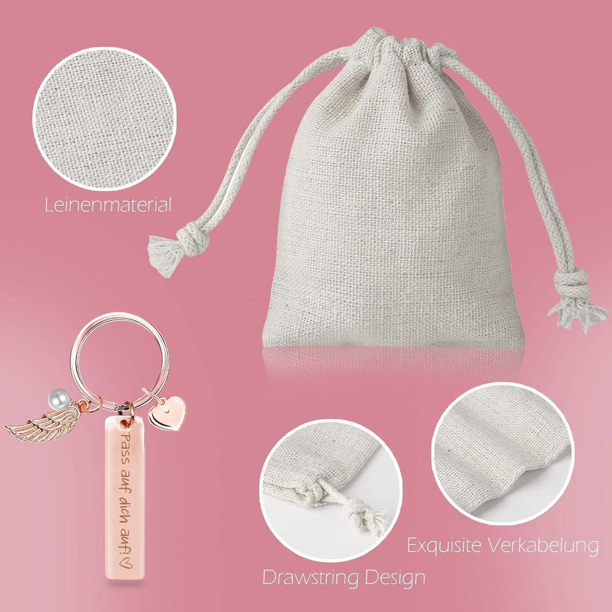 Herz Schlüsselanhänger personalisiert | Geschenk für Frauen & Mama