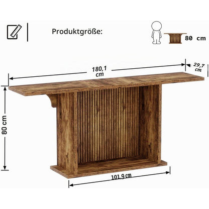 180 cm Konsolentisch Holz Metall – Langer Sofatisch für Flur & Wohnzimmer