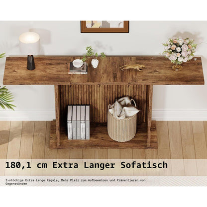180 cm Konsolentisch Holz Metall – Langer Sofatisch für Flur & Wohnzimmer