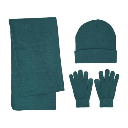 3-teiliges Winter-Set: Schal, Mütze & Touchscreen-Handschuhe Grün