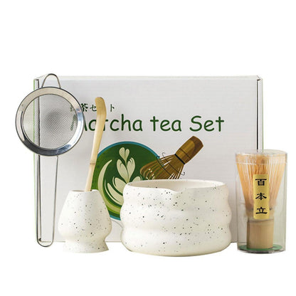 Komplettes Matcha Set – 5-teilig für traditionelle Teezeremonie (Weiß)