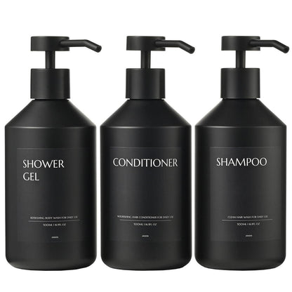 3x Seifenspender Set Schwarz 500ml - Küche & Bad