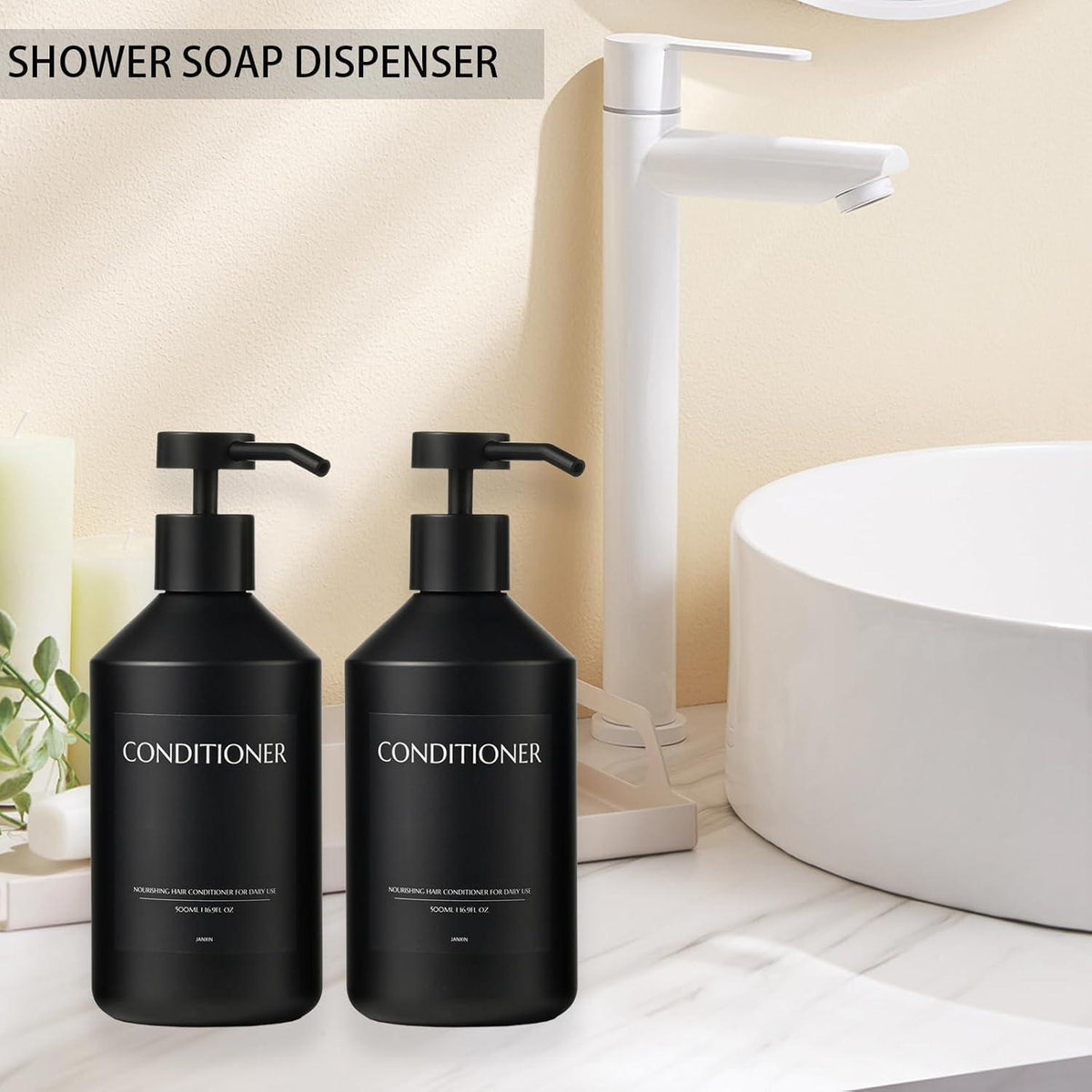 3x Seifenspender Set Schwarz 500ml - Küche & Bad