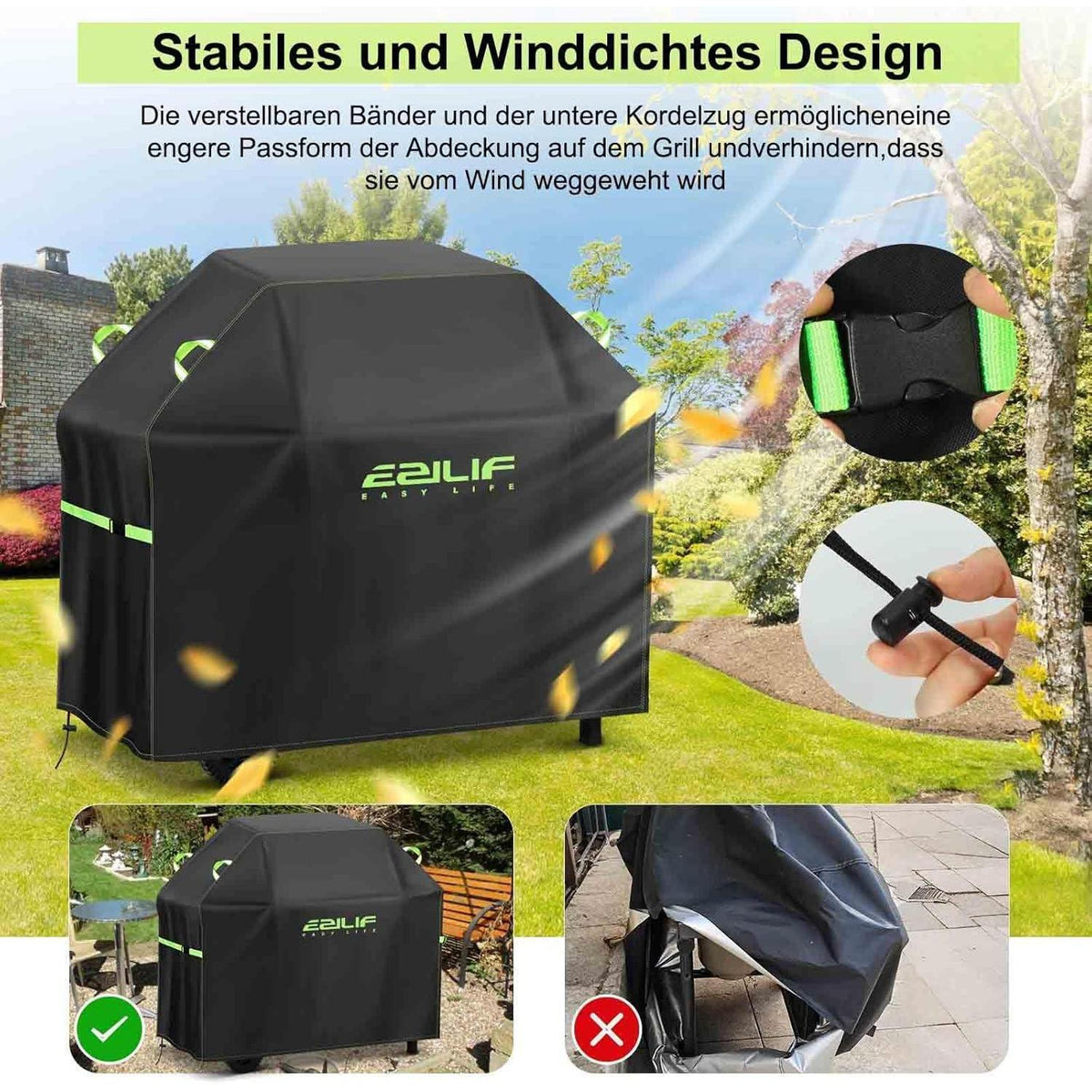 Wetterfeste Grillabdeckung 120x60x120cm – Robust & Langlebig