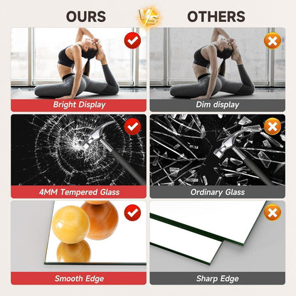 Großes Wandspiegel Fitness 200x90cm – Ideal für Yoga & Home Gym