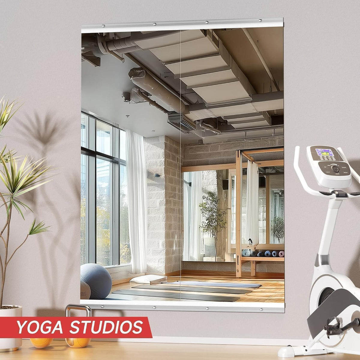 Ganzkörperspiegel 140x52cm - 2er Set für Fitnessraum & Yoga