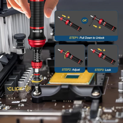 Drehmomentschraubendreher Set 2-8 Nm mit 64 Bits und T-Griff