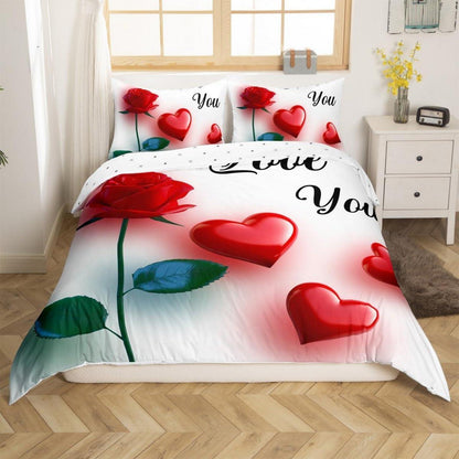 Bettwäsche-Set Rosenmuster 220x240cm - Romantisch & Dekorativ