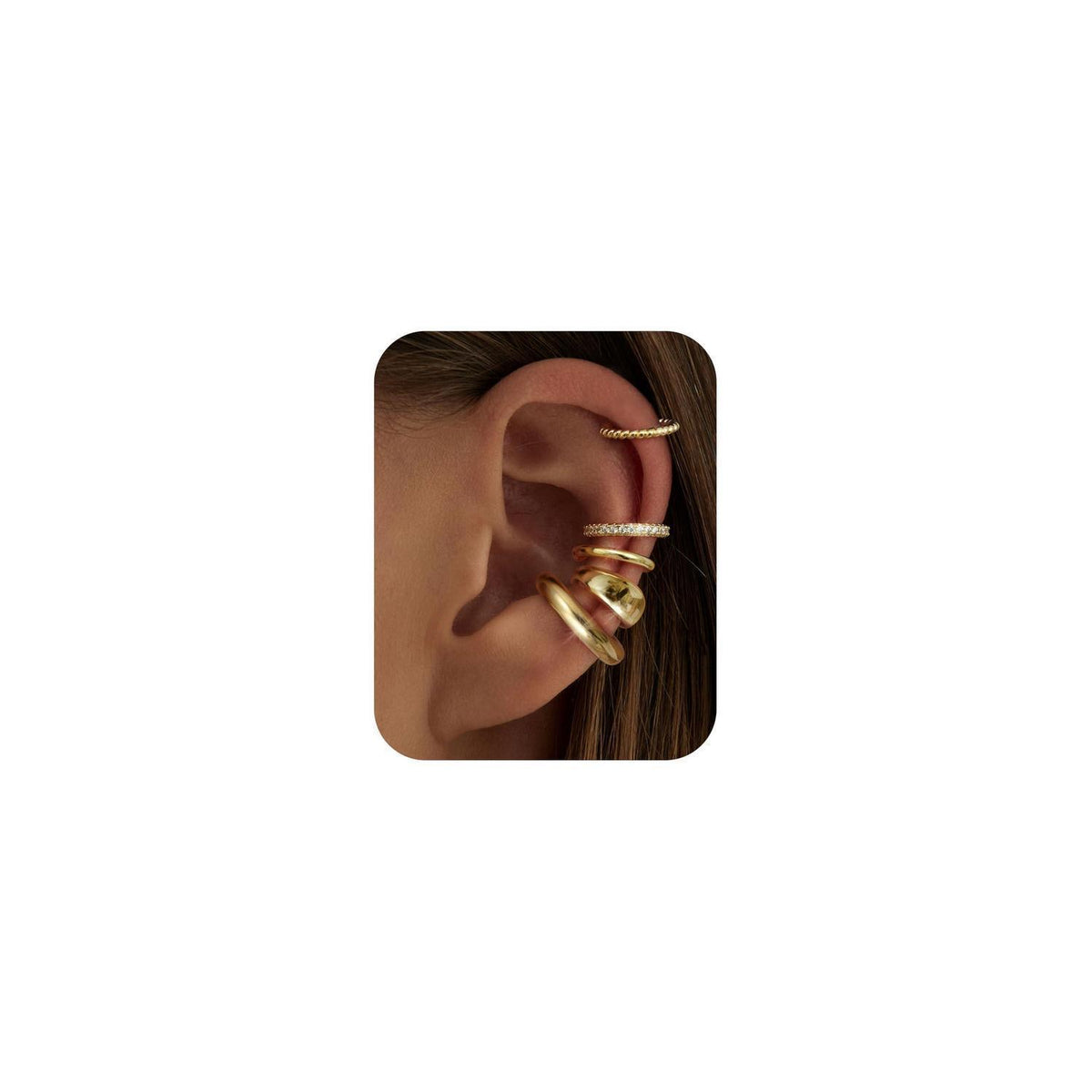 Ohrclips Damen 5er Set Ohne Ohrlöcher Gold Silber Earcuffs
