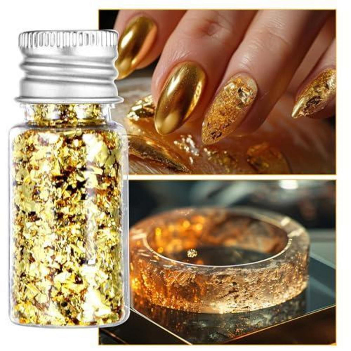 5 Blattgoldblätter mit Pinzette – Goldfolie zum Basteln & Dekorieren