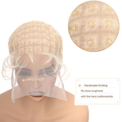 Geflochtene Perückenmütze mit Babyhaar, Blond
