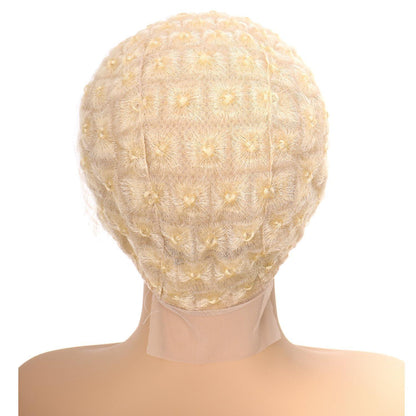 Geflochtene Perückenmütze mit Babyhaar, Blond