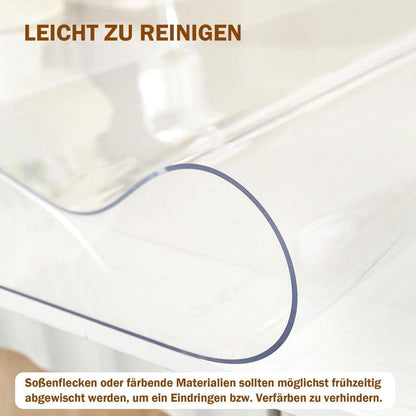 Tischfolie Transparent 90x220 cm – Glasklare PVC Tischauflage