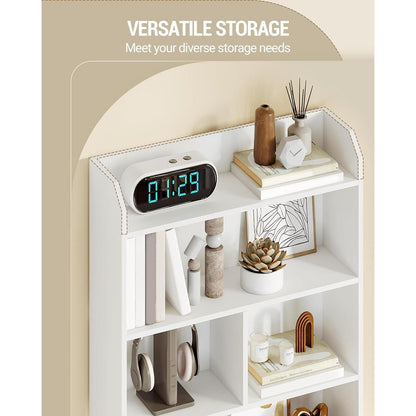 Weißes Bücherregal 6 Fächer – 24x80x170 cm | Standregal & Co.