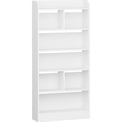 Weißes Bücherregal 6 Fächer – 24x80x170 cm | Standregal & Co.