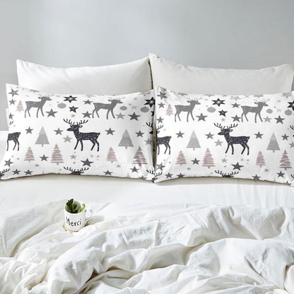 Hirsch Bettwäsche Set 220x240cm - Wald & Sterne Dekor