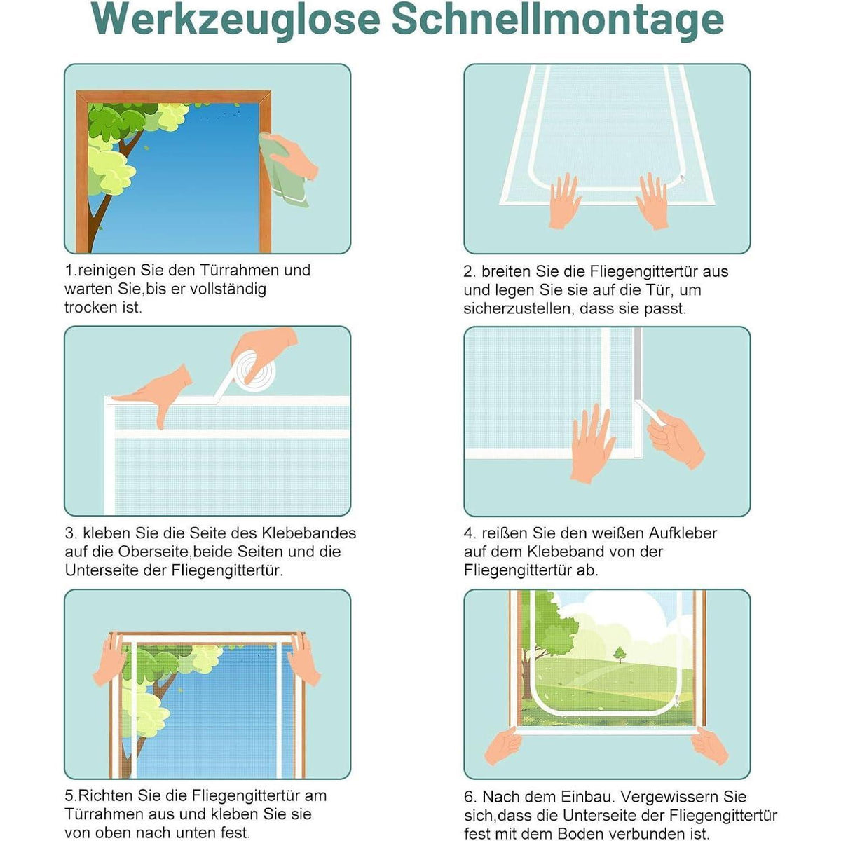 Katzengittertür verstärkt – Reißverschluss & kratzfest (120x220cm)