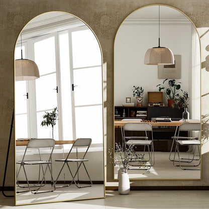 Ganzkörperspiegel Bogenförmig Gold – 198x89cm, Stand- & Wandspiegel