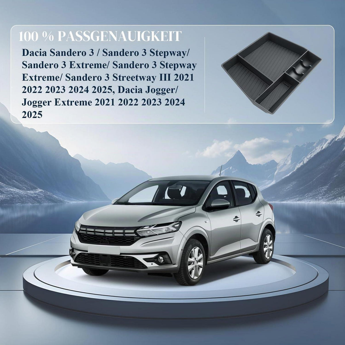 Mittelkonsolen Organizer für Dacia Sandero 3 / Stepway 3 / Jogger