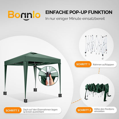 Faltpavillon 3x3m – Wasserdicht & Höhenverstellbar mit Zubehör
