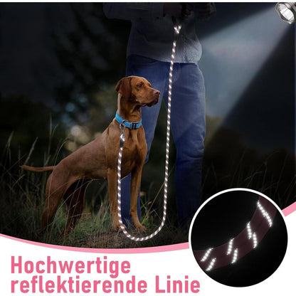 Schleppleine für Hunde 7M mit gepolstertem Griff, Rosa