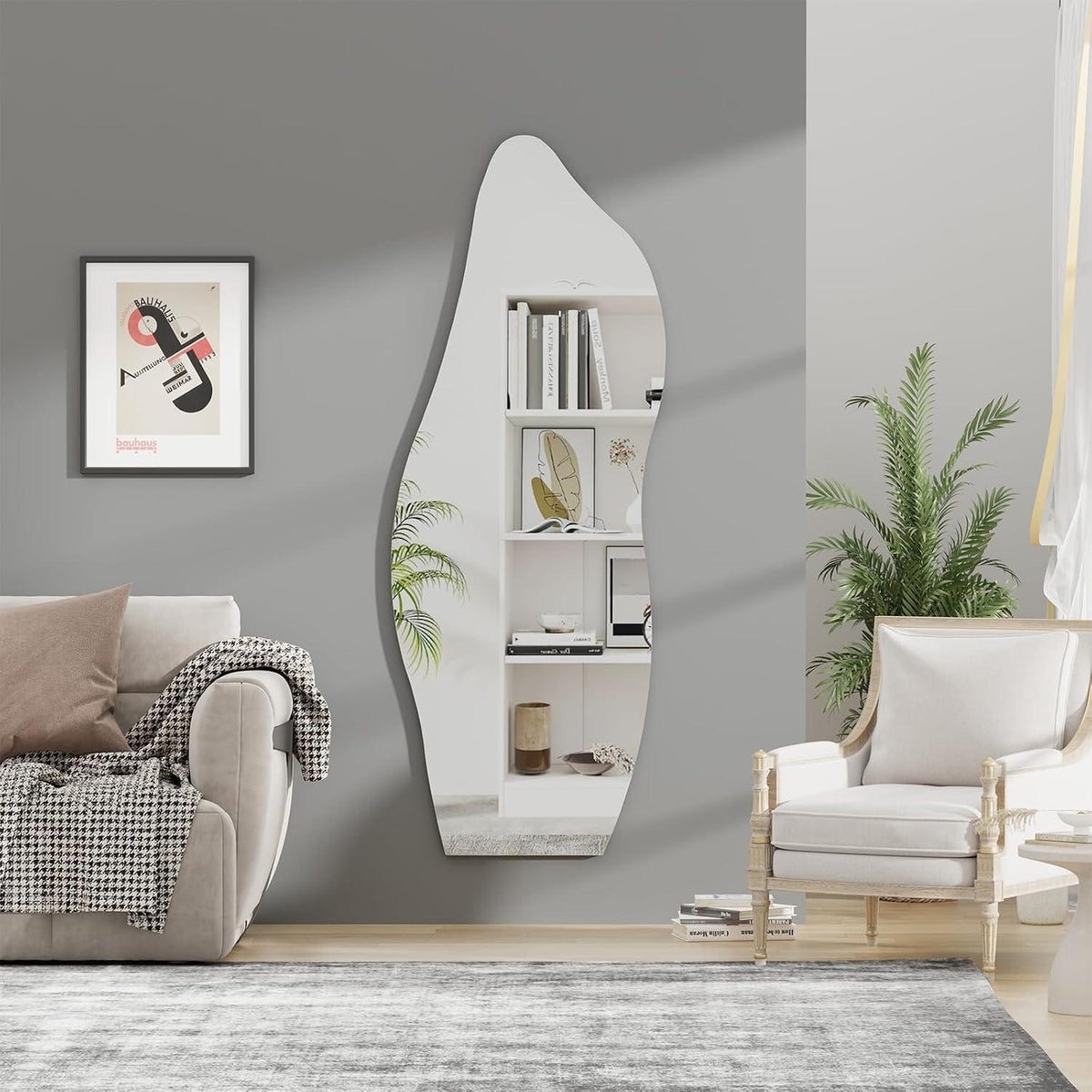 Asymmetrischer Standspiegel 160x60cm – Rahmenloser Wandspiegel Modern