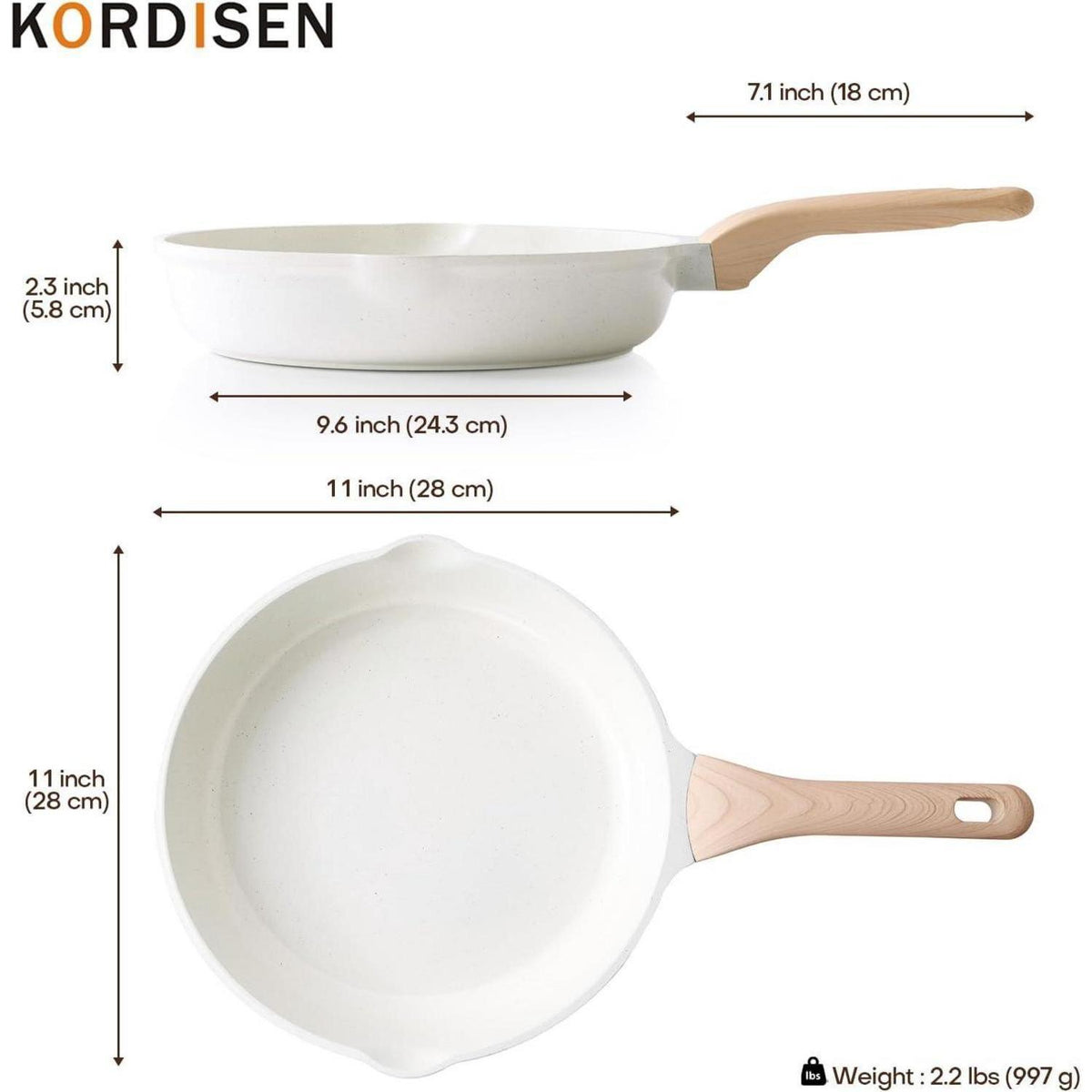 Keramik Bratpfanne 28 cm Induktion, Antihaft, /PFAS frei
