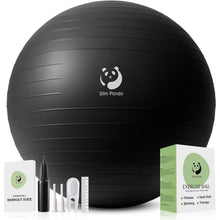 Gymnastikball 65cm Schwarz mit Pumpe | Anti-Burst